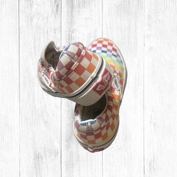VANS unisex youth rainbow checkered shoes (size 2) - Picture 5 of 6